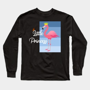 Little Princess Pink Flamingo Design Long Sleeve T-Shirt